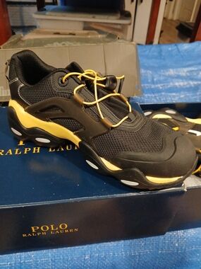 Polo by Ralph Lauren Men's Black & Yellow Athletic Sneaker